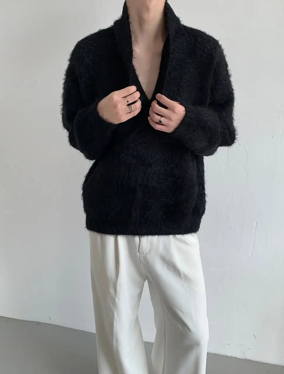 Checkered Sweater For Women Thickened Inner Layer Korean Lazy Style High End Design For Autumn Winter