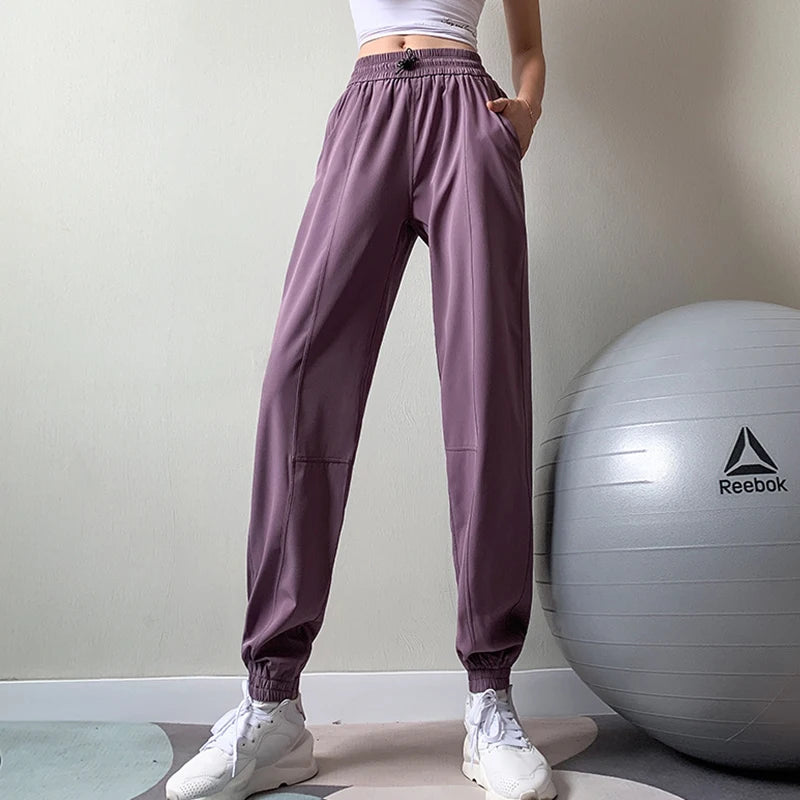 Elastic Waist Flower Jogger Pants