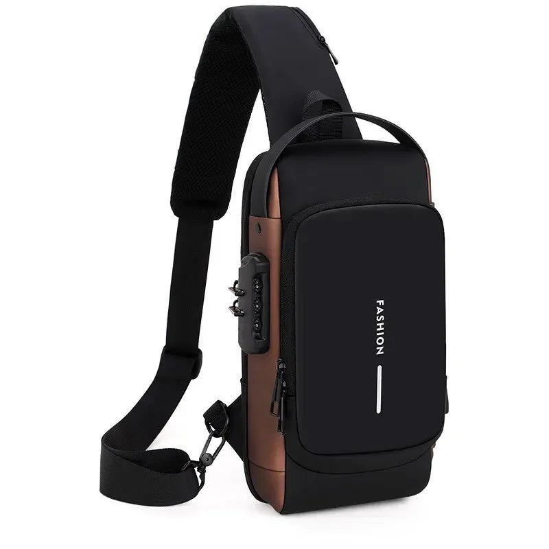 Chic Belted Leather Men Designer Business Handbags