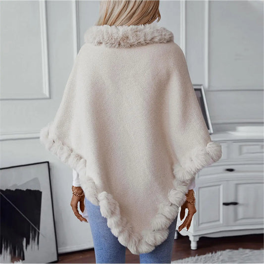 Elevated Comfort: The Luxe Fur-Trimmed Batwing Cardigan