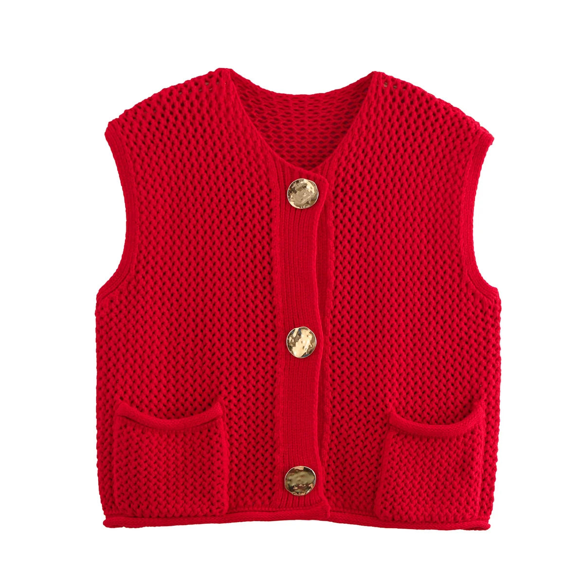 Womens Elegant Round Collar Single Breasted Buttoned Sweaters