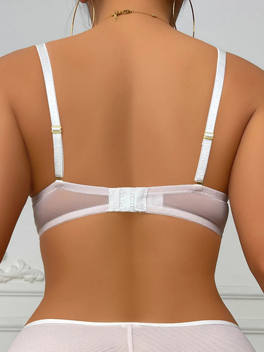 Embroidery Lace Bra For Women Plus Size Sexy Thin Underwired Black Gray