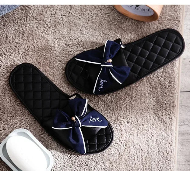 Sandals Women 2025 Hot Female Bowknot Flax Linen Flip Flops Beach Shoes Sandalia Feminina