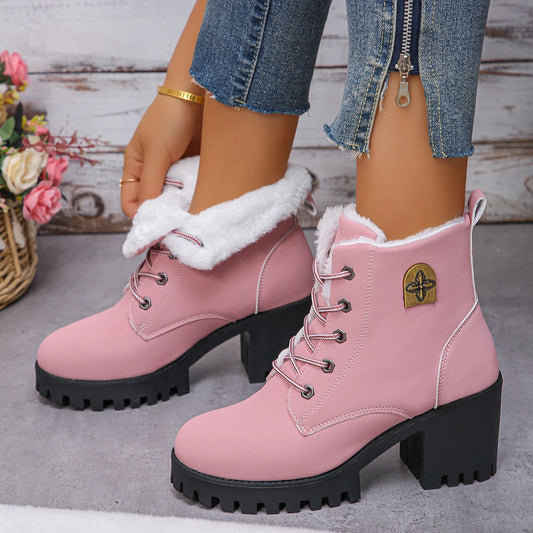 New Comfortable Womens Winter Boots Warm Fashionable Knee High Snow Boots With Thick Soles Slimming Design