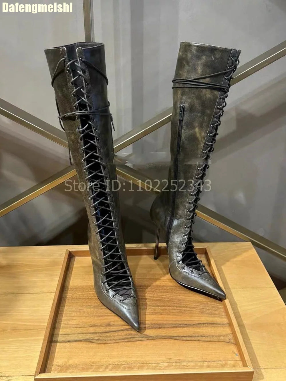 Street Style High Heel Designer Camouflage Women Boots