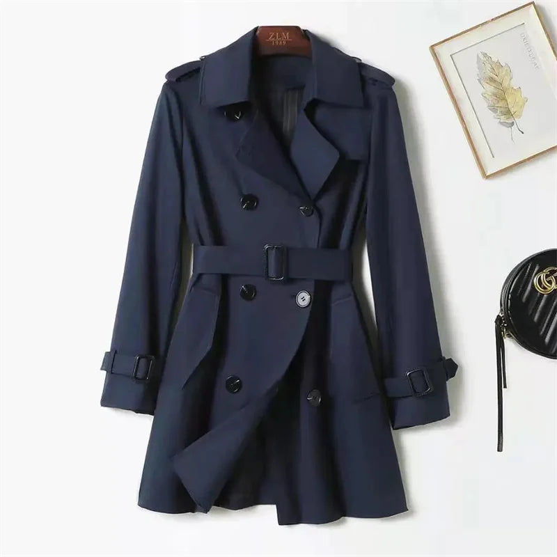 Women Long Belted Trench Coat