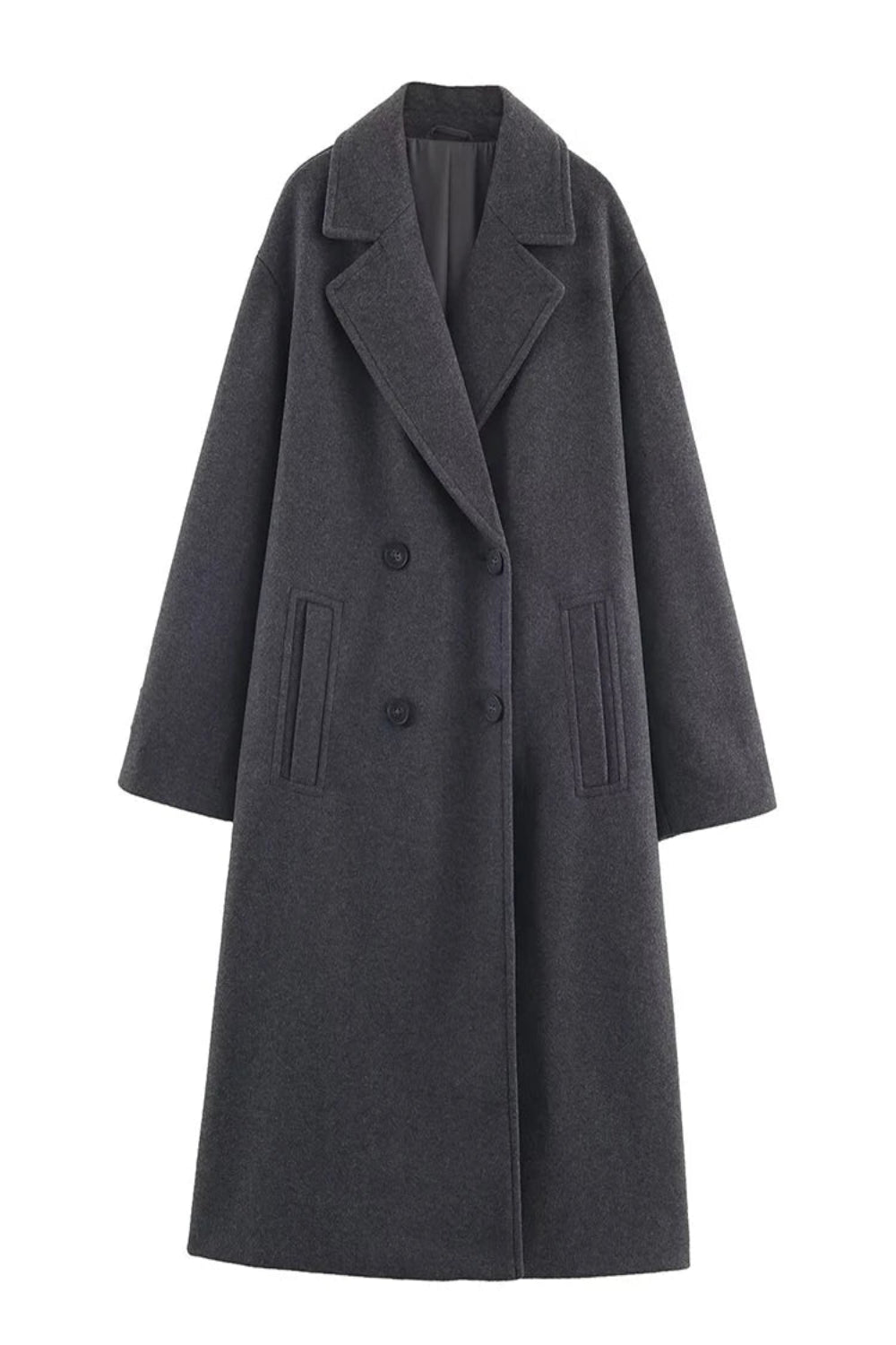 Gray overcoat on a white background