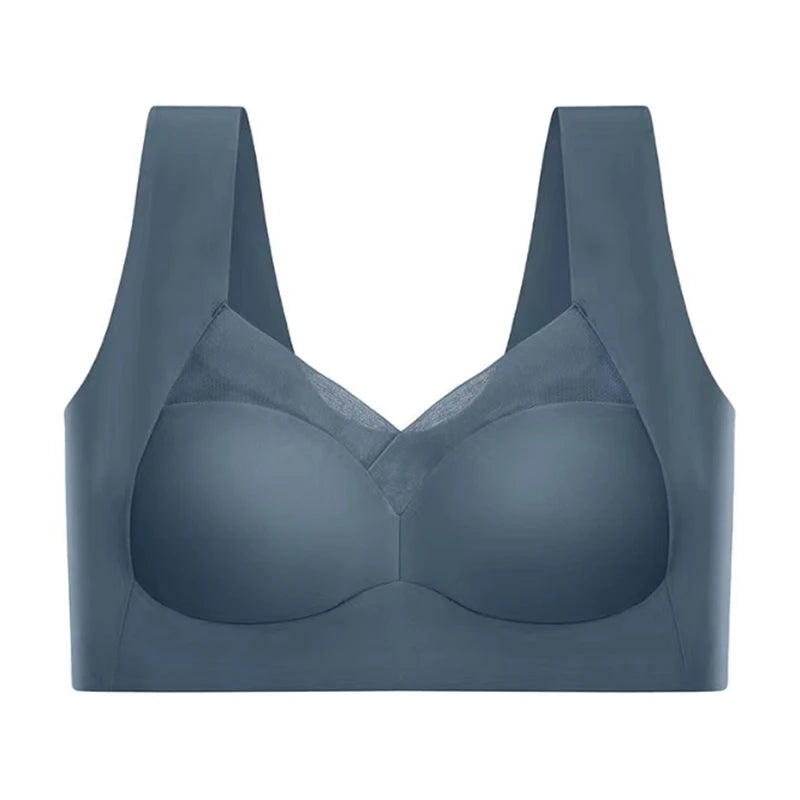 Plus Size Bra For Women Seamless Push Up Backless Bralette Wide Band Breathable Gathered Beauty Back Bras