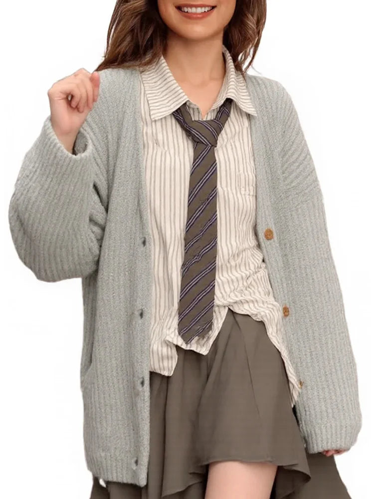 New Winter Style Casual Fall Shoulder Thick Women Men Cardigan Sweater