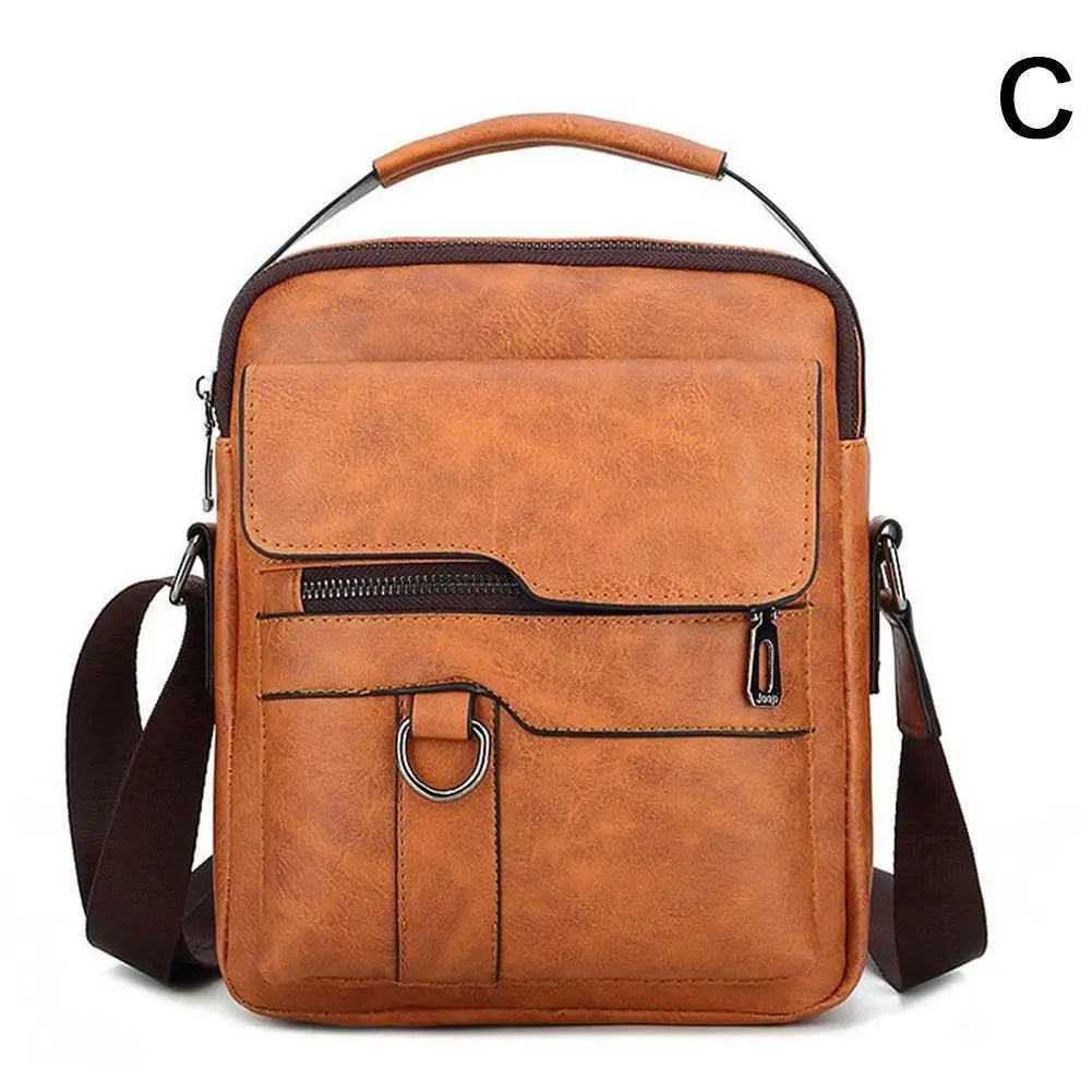 Mens Luxury Leather Shoulder Bag Classic Vintage Messenger Business Crossbody Bag