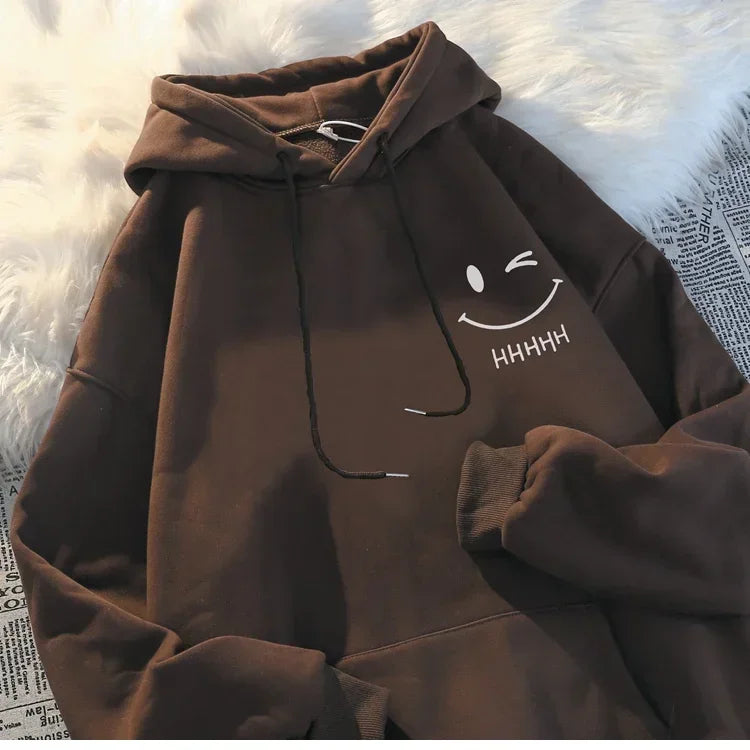 Loose Style Warm Simple Autumn Winter Hoodies