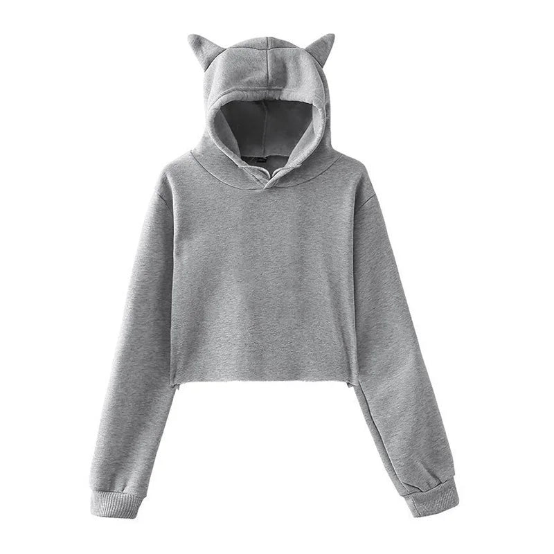 Womens Japanese Graphic Cat Ears Hoodies