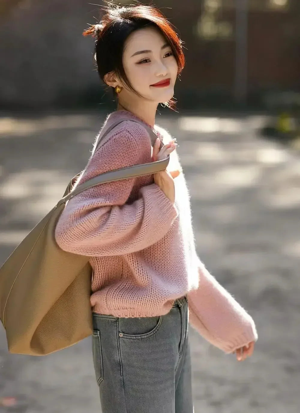 Women's Loose-Fitting Office Lady Knit Top