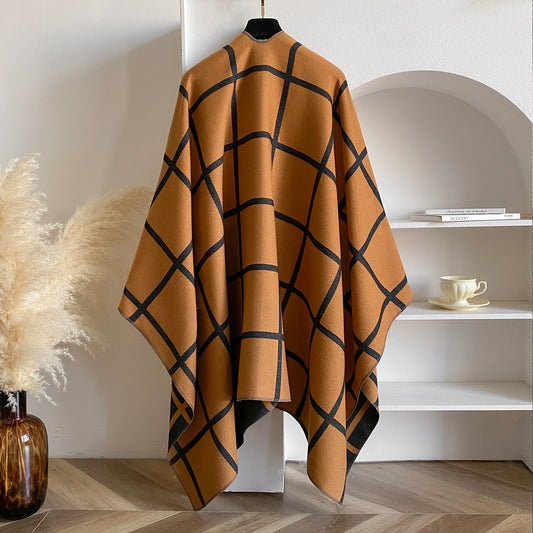 Black Edge Plaid Womens Winter Cardigan Sweaters