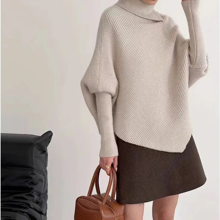 Irregular Wide V Neck Women Sweaters