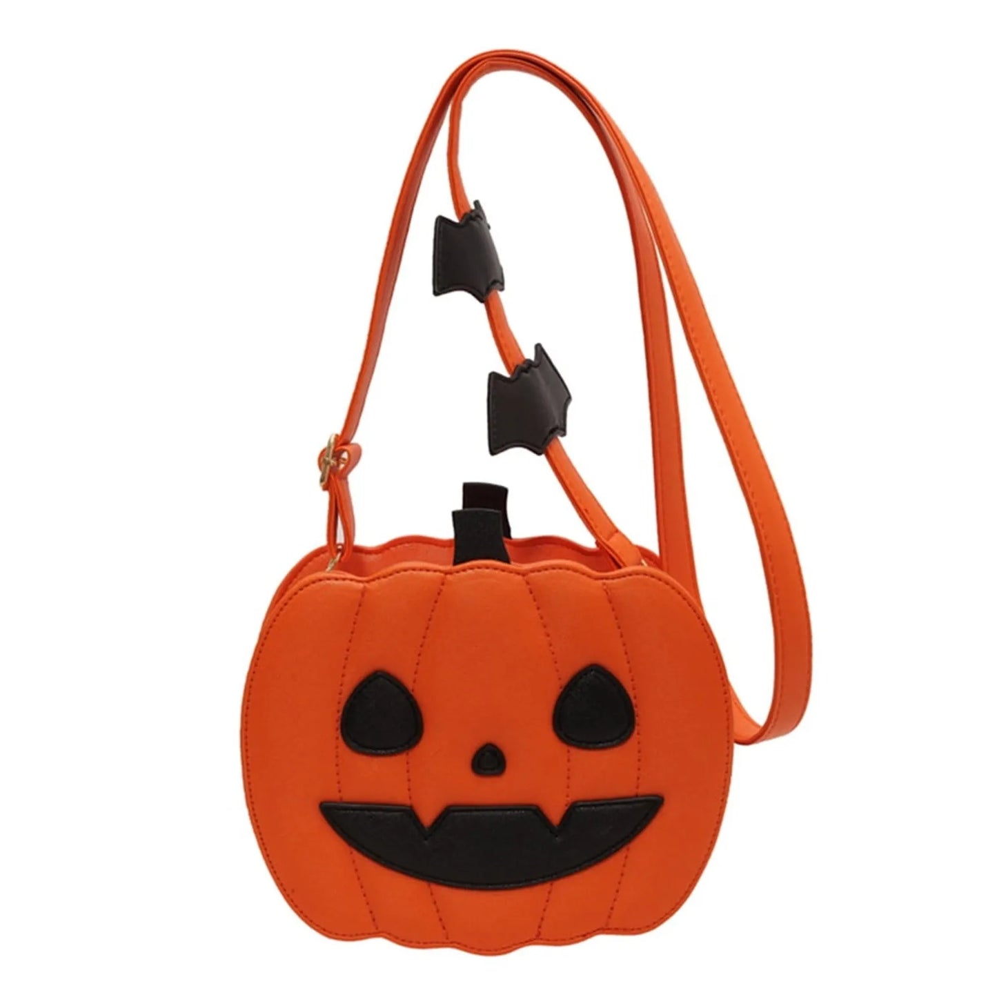 Halloween Pumpkin Purse Pu Leather Demon Messenger Bag With Adjustable Strap Zipper