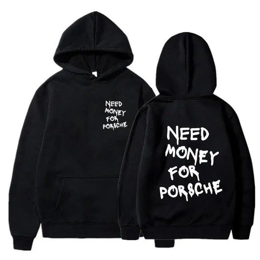 Funny Need Money Letter Print Hoodie Oversized Sweatshirt For Men Women Casual Streetwear