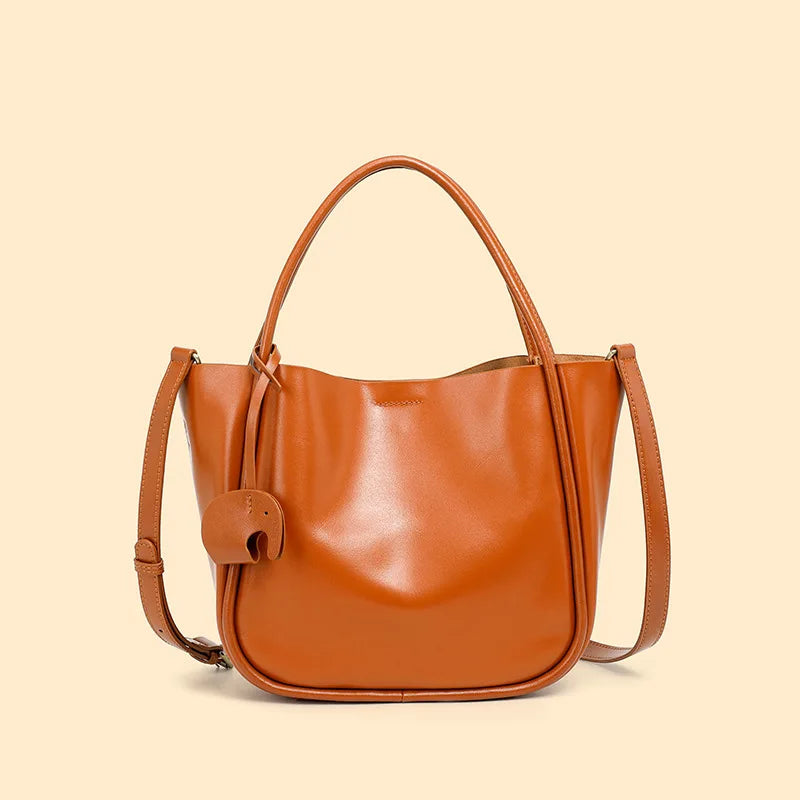Casual Leather Brown Handbags