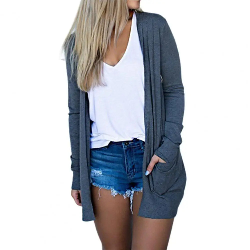 Casual Long Pocket Cardigan Sweater