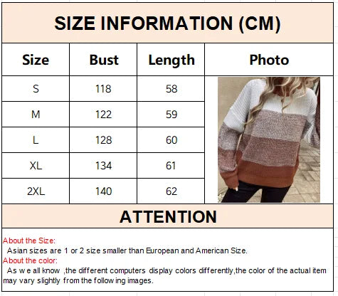 New Multi Colored Striped Long Women Winter Sweaters