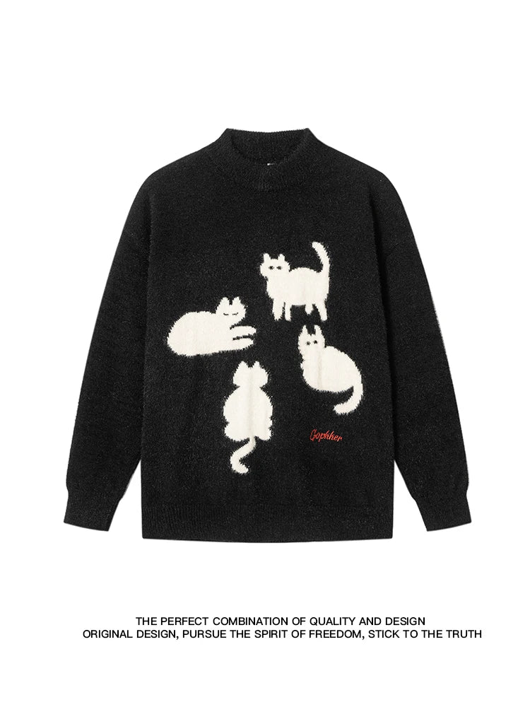New Cat Pattern Knit Pullovers