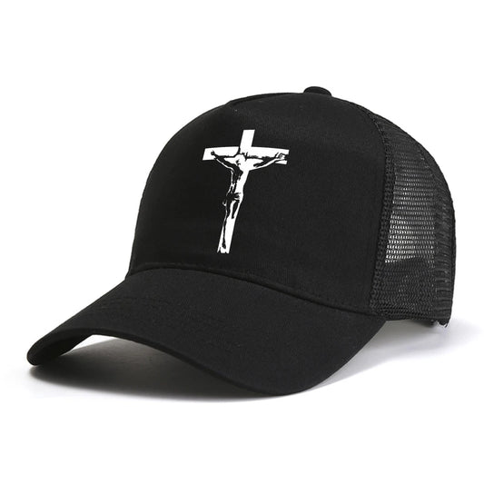 Jesus Christian Redeemed Cross Nails Flat Bill Snapback Hat Adjustable Baseball Cap For Men And Women