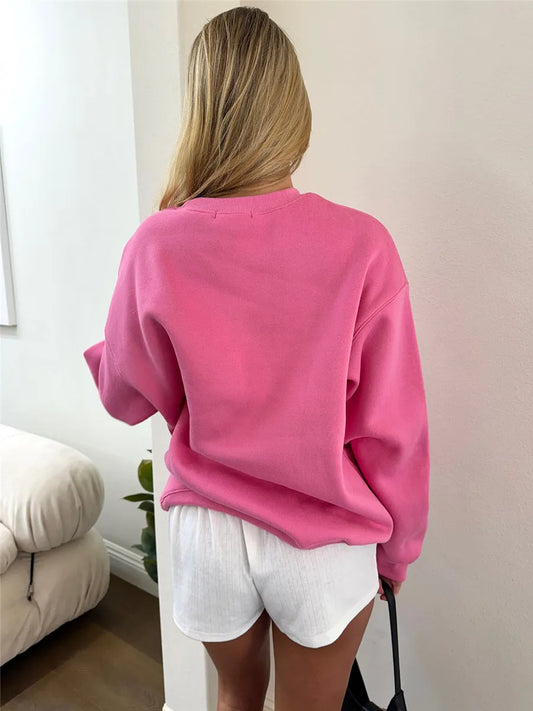 Pink Life Style Perfection Printed Oversized Hoodie