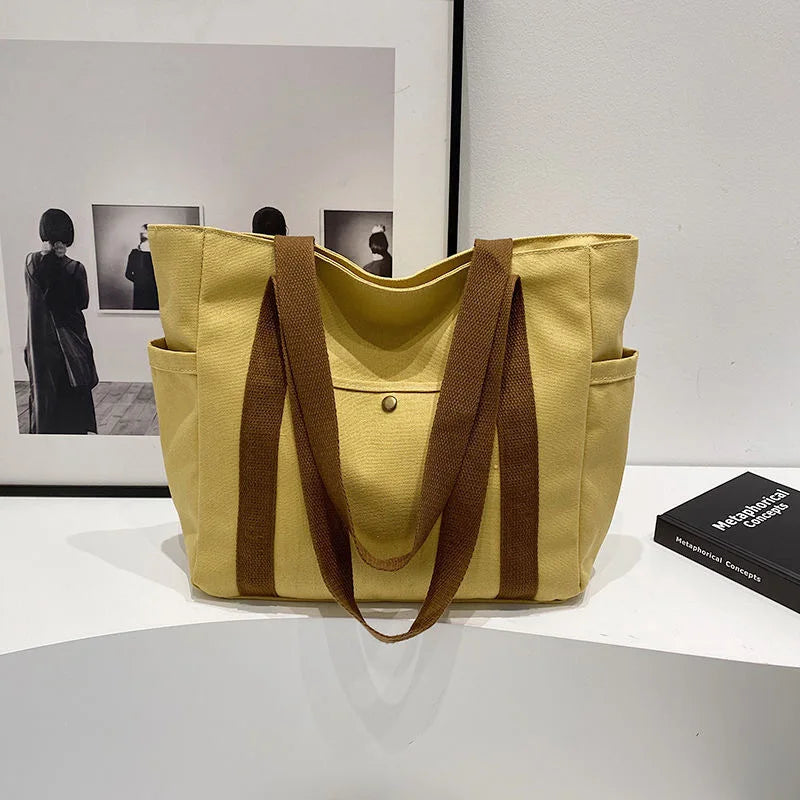 London Books Women Canvas Shoulder Tote Bag