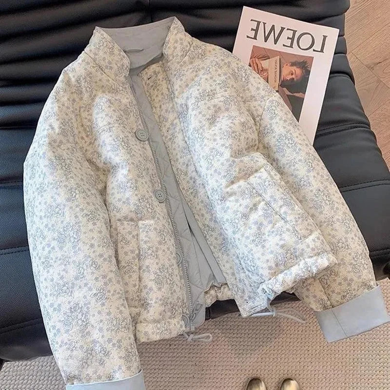 New Winter Fashion Floral Parkas