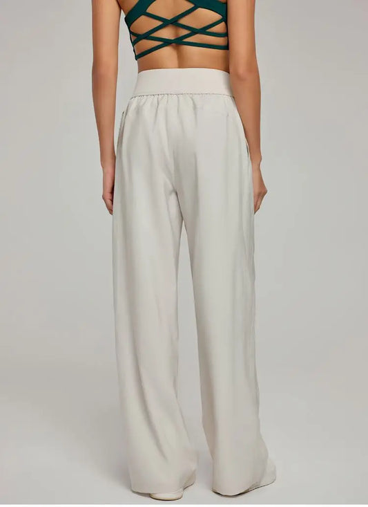 California Summer Street Style Wide Leg High Waist Pants