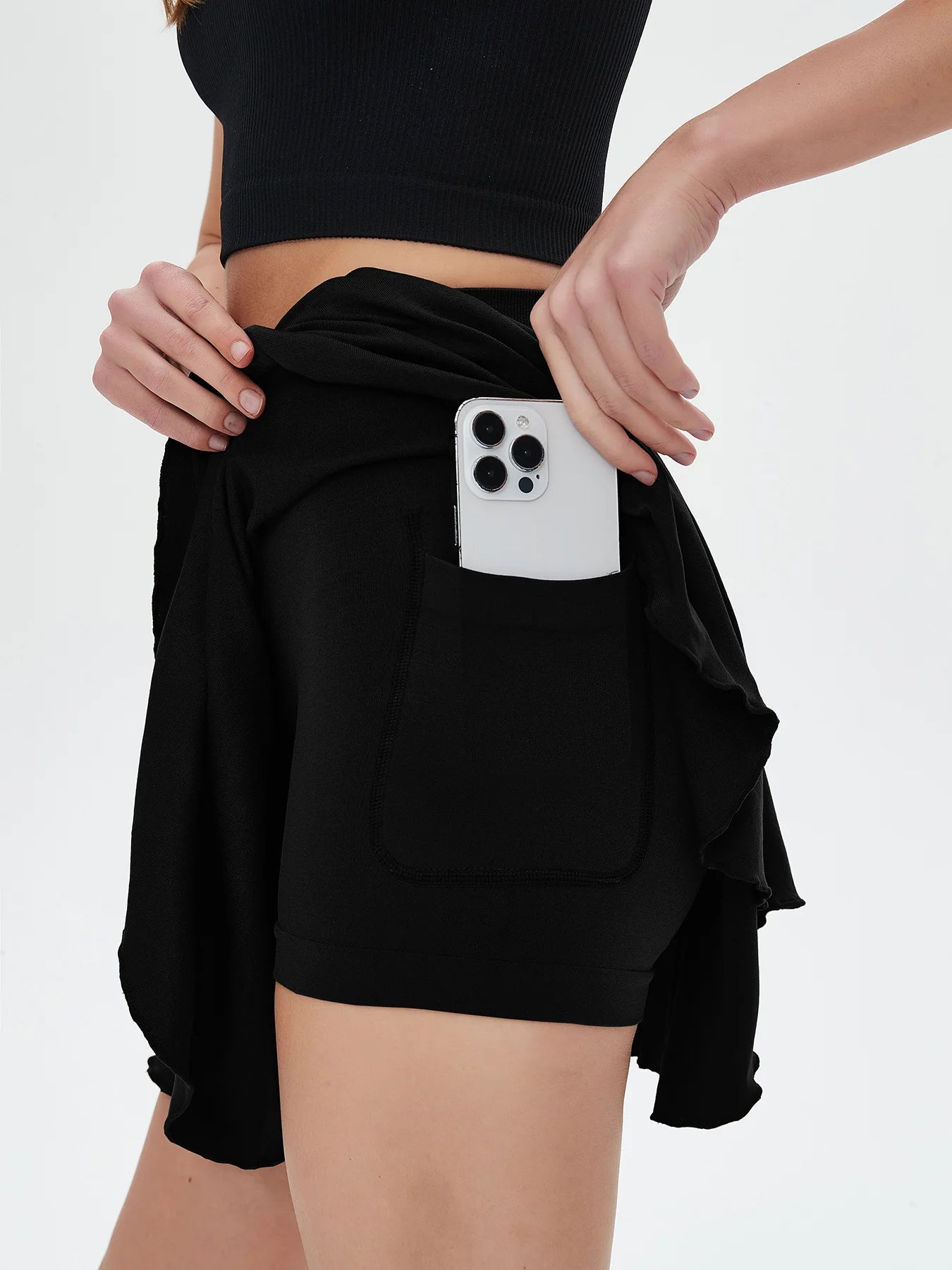 2 In 1 Quick Dry Women Sport Skirt Shorts