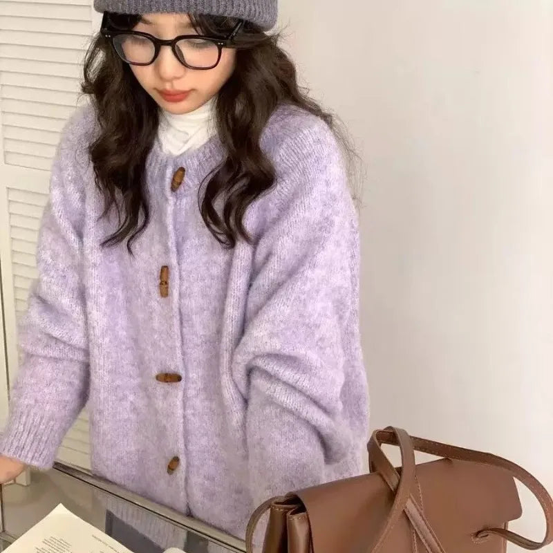 Autumn Winter Women S Cardigan Embroidered Knit Sweater Jacket Warm Fashionable Loose Fit Coat For Ladies