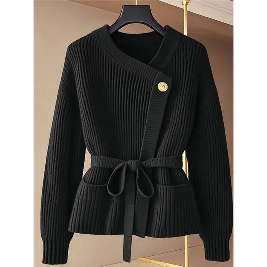 Romantic Edge: The Signature Lace-Up Knit Sweater