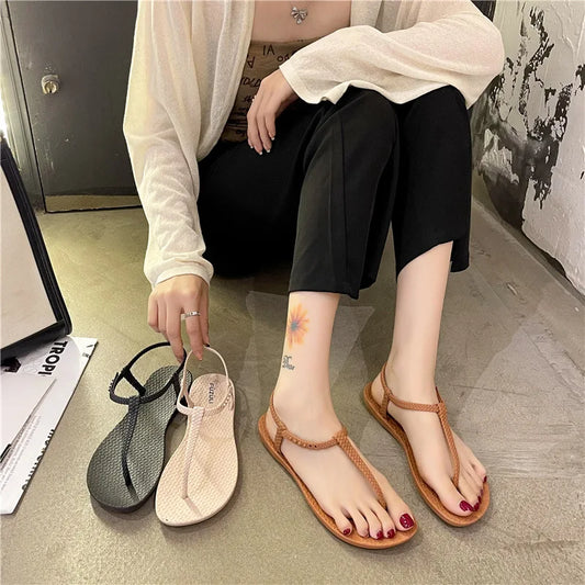 Women S Casual Summer Flat Sandals Fashionable Flip Flop Beach Slides