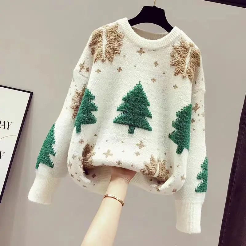 Womens Christmas Tree Sweatshirt Tree Tops Glisten Fleece Hooded Casual Hoodie Autumn Loose Fit