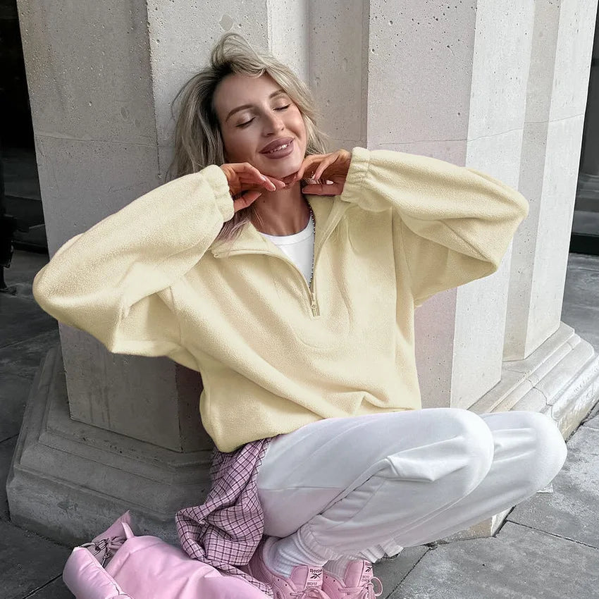 2025 Polar Fleece Hoodie Women S Loose Fit Pullover Sweatshirt For Spring Fall