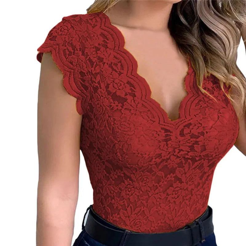 Womens V Neck Sleeveless Elegant Summer Tops