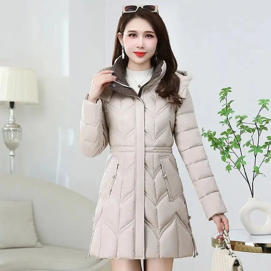 2025 New Winter Jacket Coats For Women Hooded Glossy Down Cotton Parka Warm Casual Padded Cotton Coat