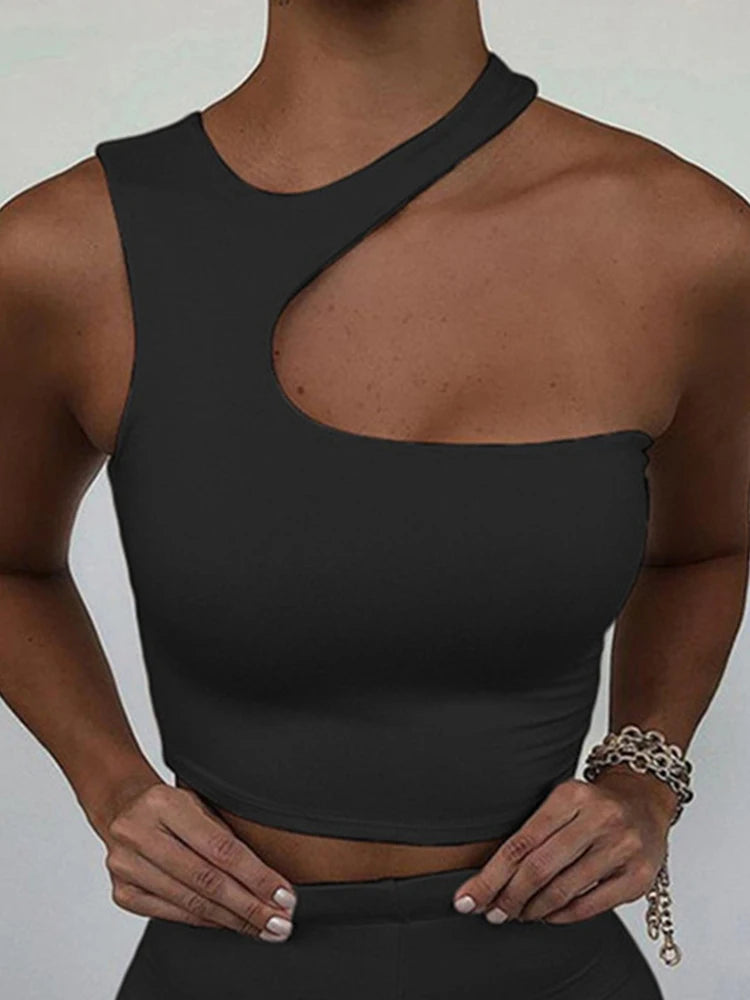 Sexy Sleeveless Cross Tied Short Crop Tank