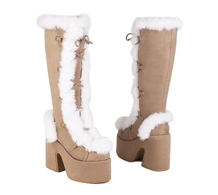 New Winter Style Warm Platform Heel Women Boots