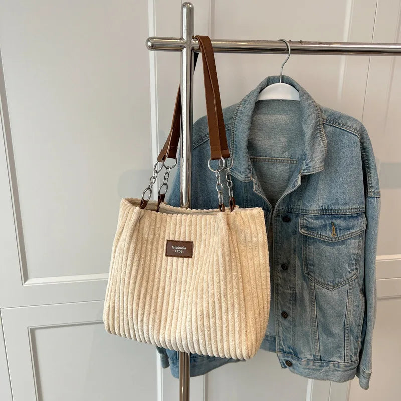 Women Organic Corduroy Shopping Bags