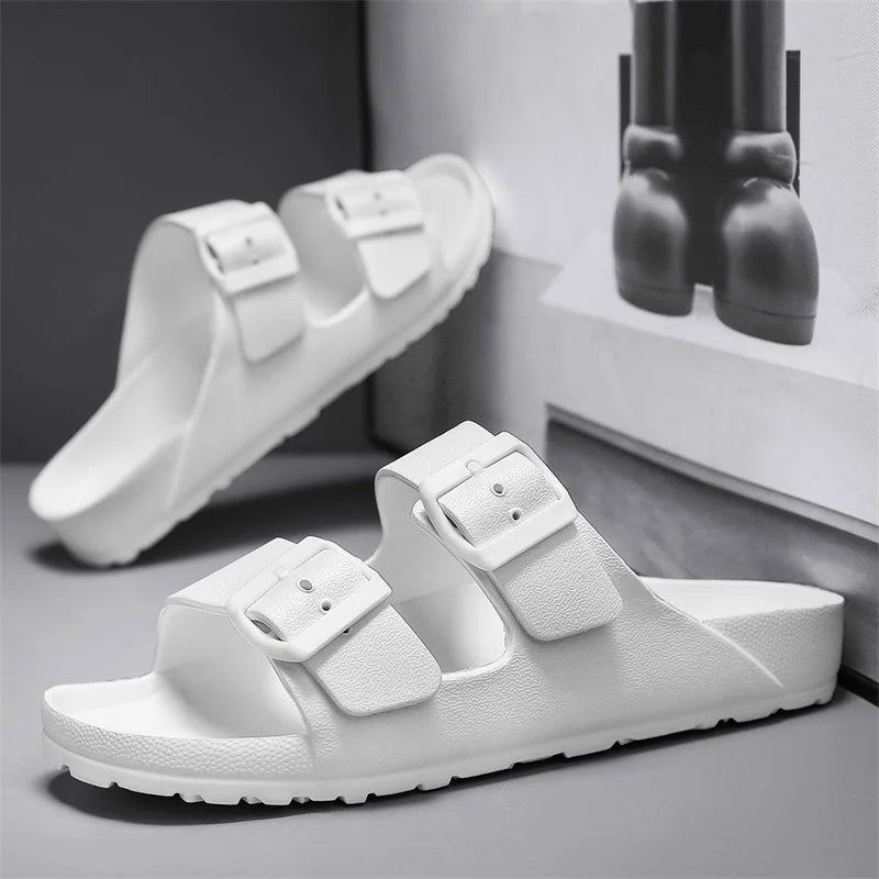 Minimalist White Beach Sandals for Your Next Summer Resort Vacation