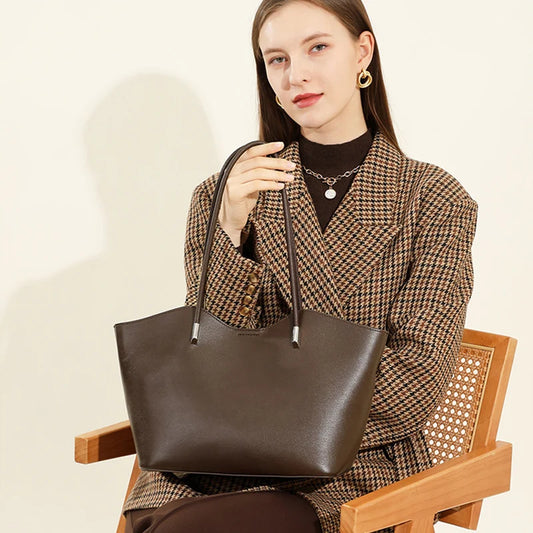 Genuine Leather Soft Designer Large Capacity Handbags For Women