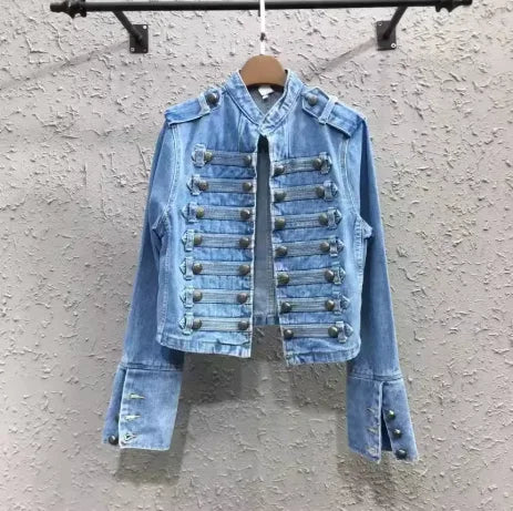Double Button Crop Jacket Outfits
