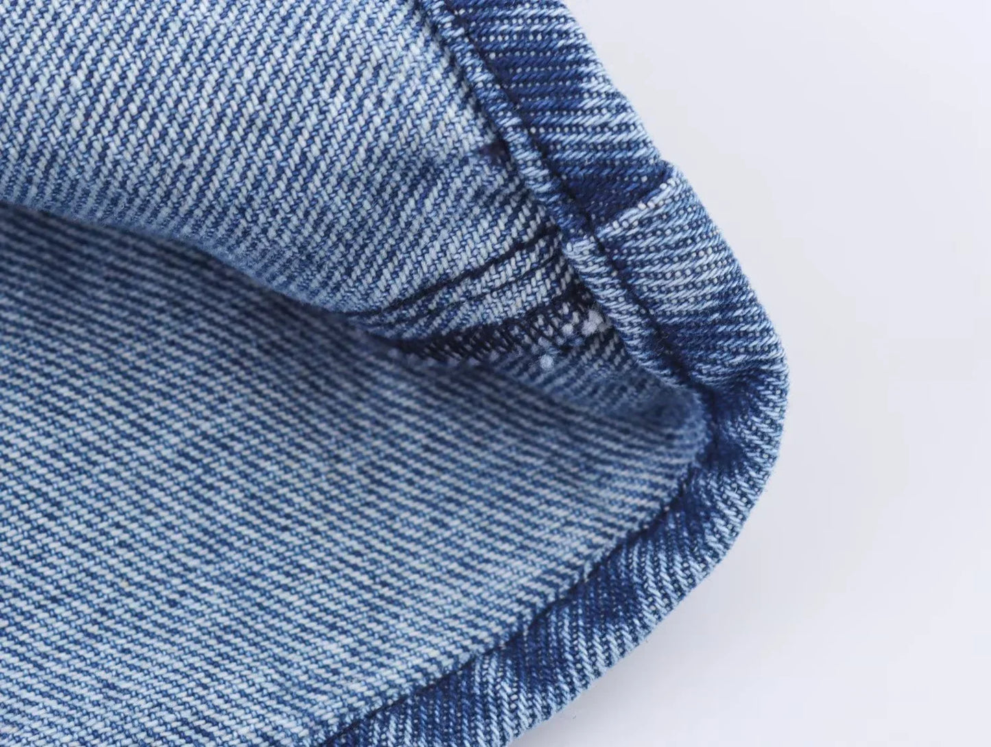 2024 Vintage Denim Shirt Casual Cropped Style For Womens Summer