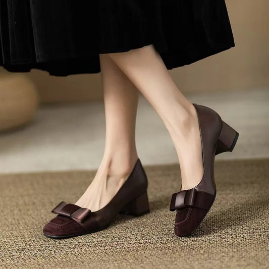 Chunky Breathable Square Heel Spring Summer Womens Shoes
