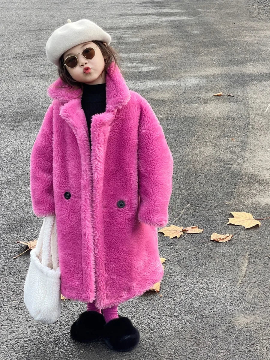 Autumn Winter Oversized Teddy Bear Coat For Women Thick Fleece Faux Fur Jacket Warm Long Sleeve Winter Outerwear