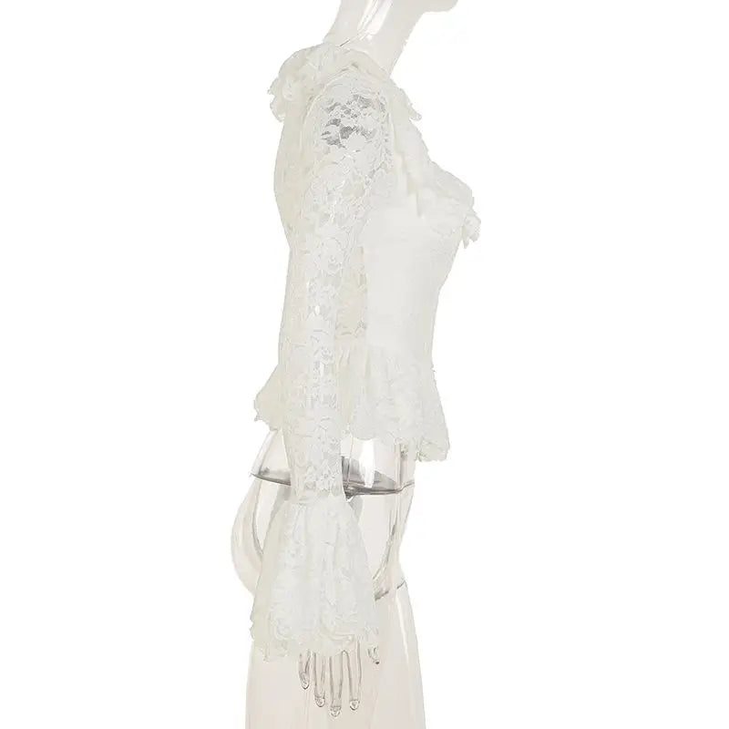 Romantic French Style Square Neck Crop Tops