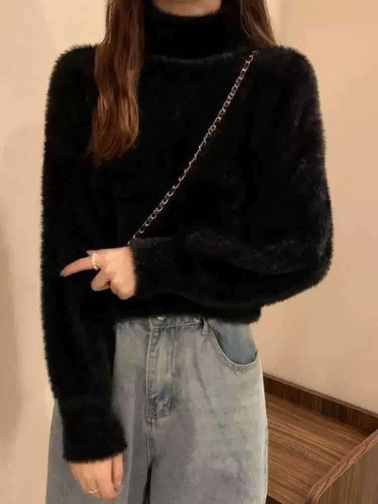 Chicago Winter Street Style Turtleneck Sweater Outfit