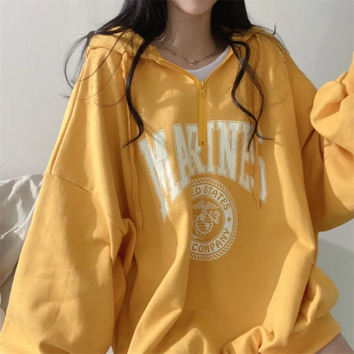 New Womens 9317 Cool Winter Style Loose Hoodies